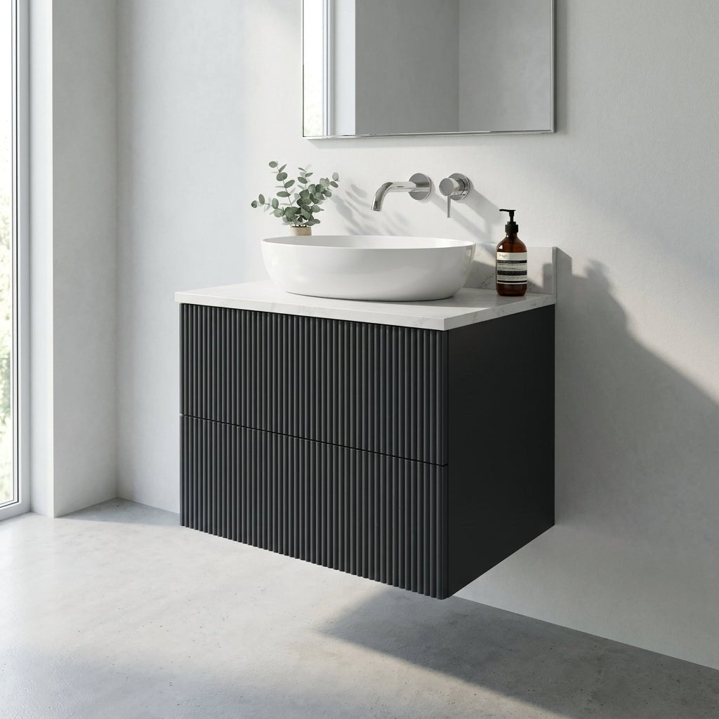 The Reeded | Painted Vanity 600mm Railings - Mockridge Design