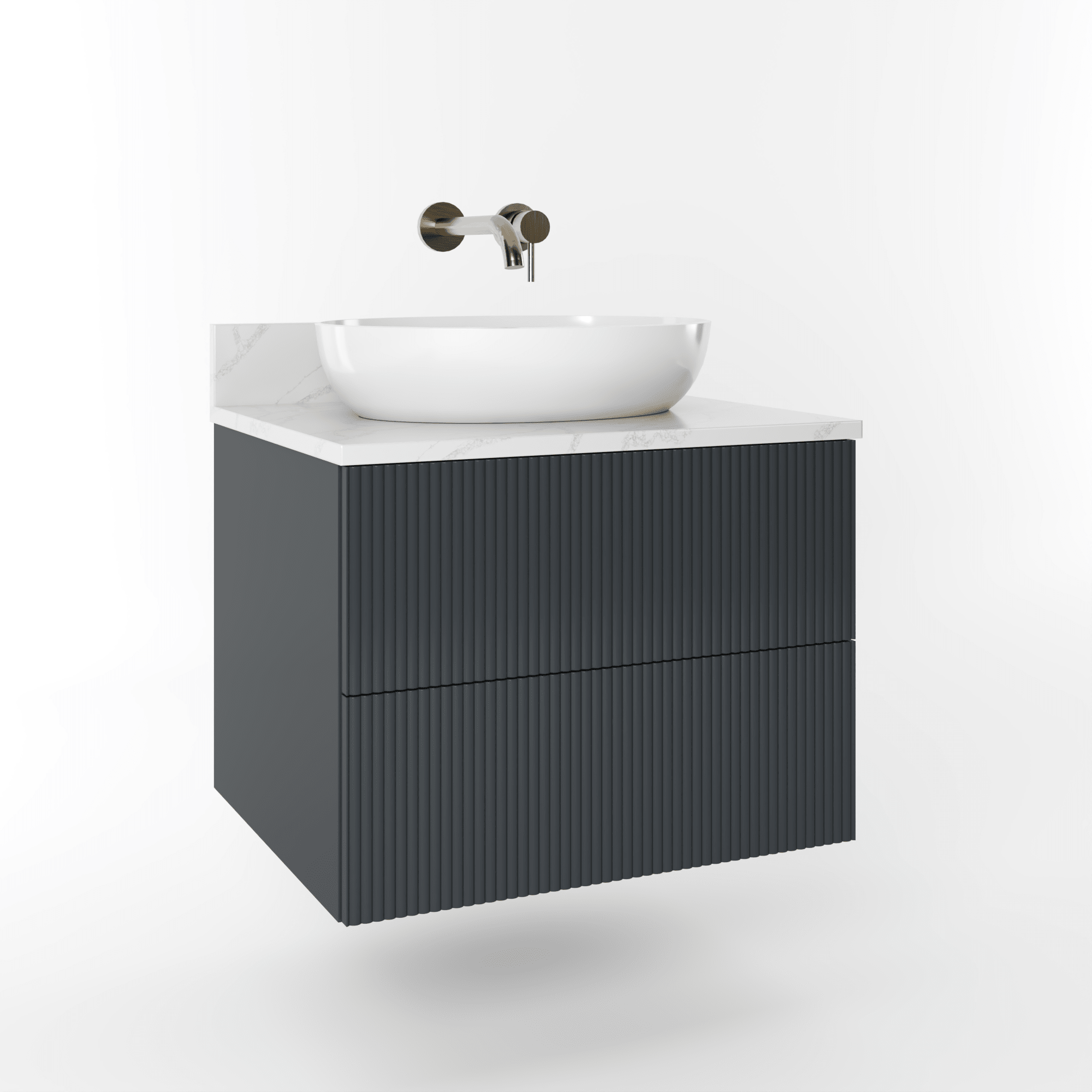The Reeded | Painted Vanity 600mm Railings - Mockridge Design