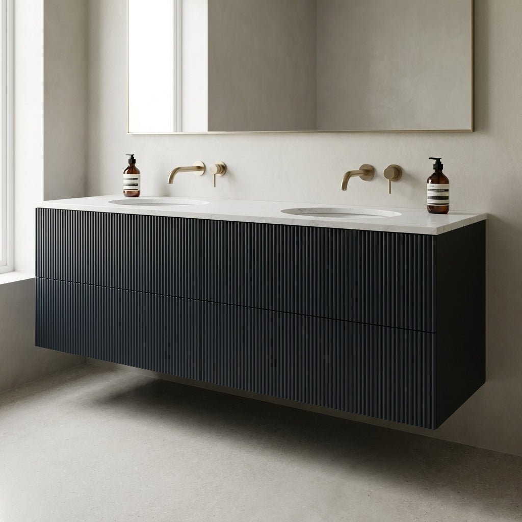 The Reeded | Undermounted | Painted Double Vanity 1600mm Railings - Mockridge Design