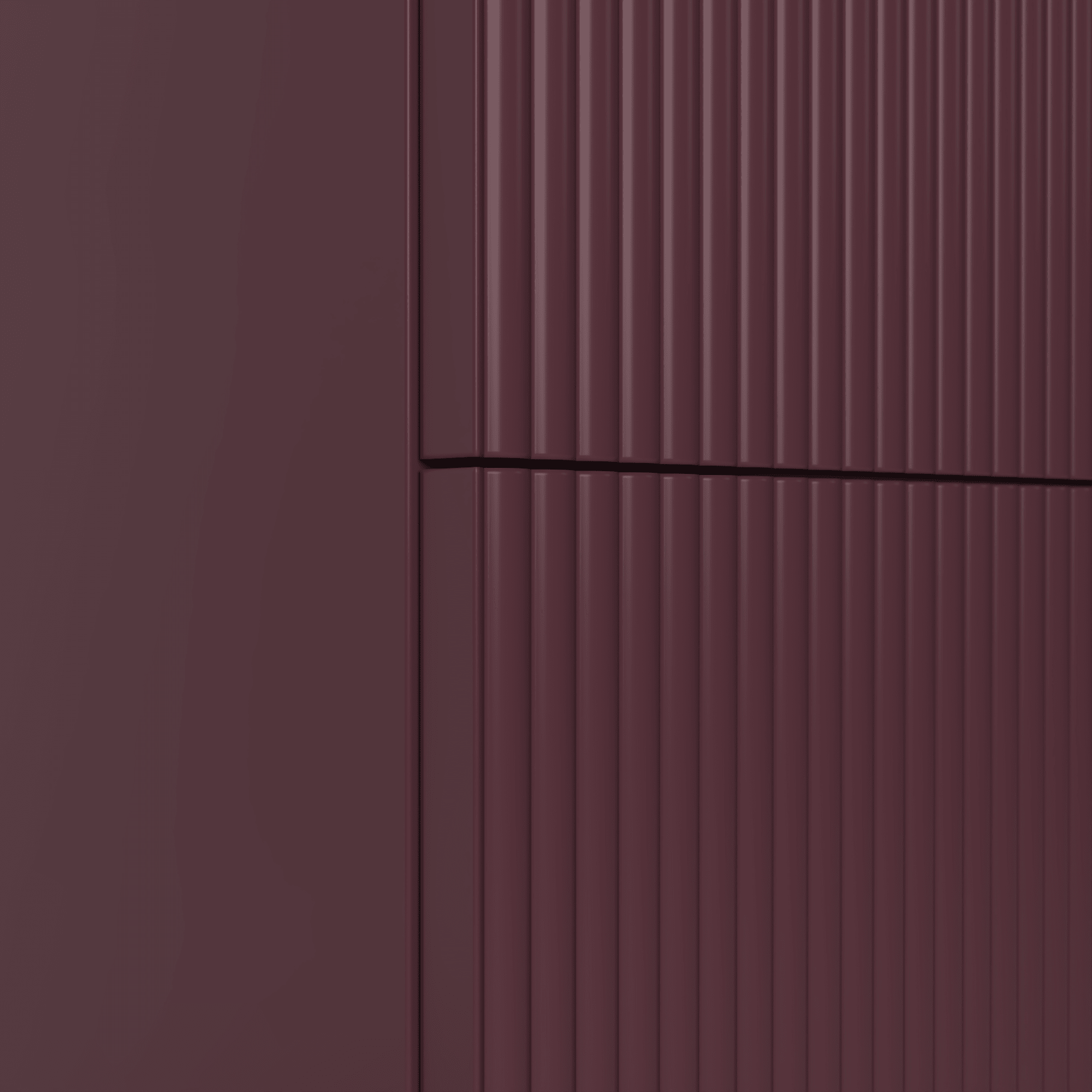 The Reeded | Undermounted | Painted Vanity 600mm Brinjal - Mockridge Design