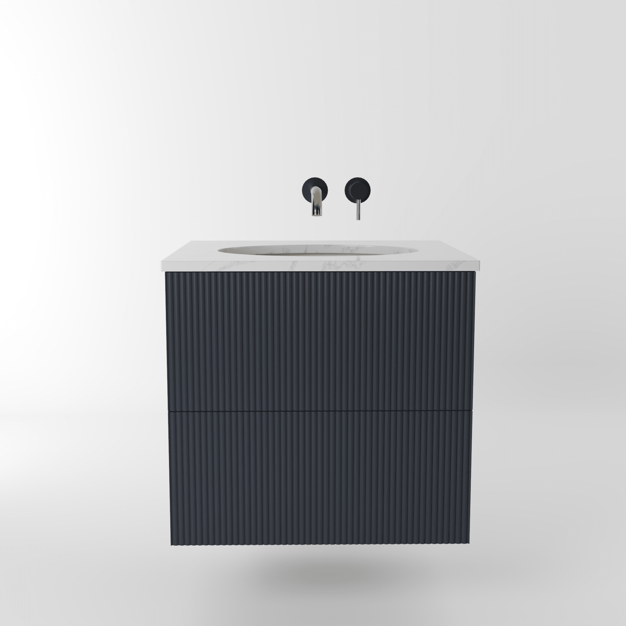 The Reeded | Undermounted | Painted Vanity 600mm Railings - Mockridge Design