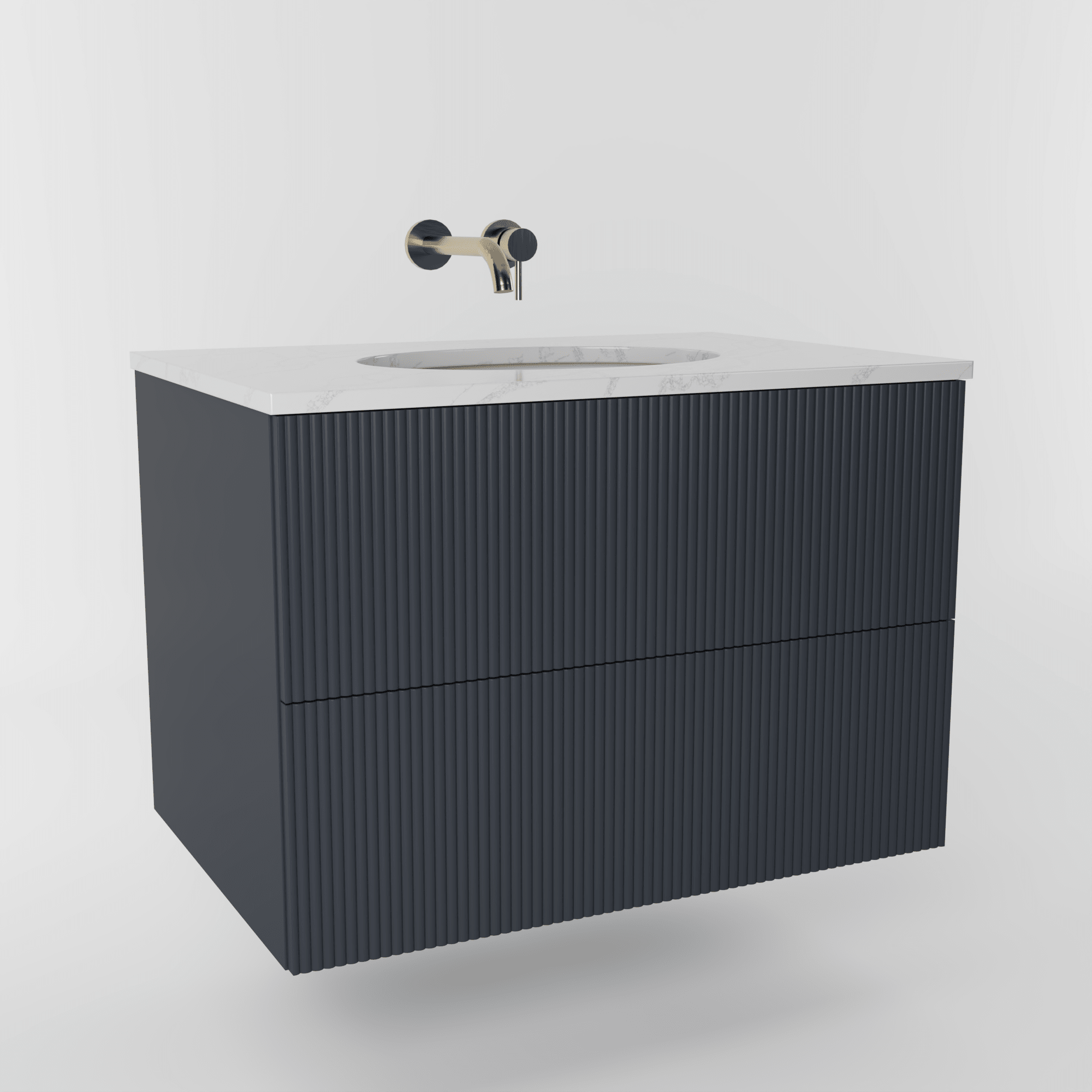 The Reeded | Undermounted | Painted Vanity 800mm Railings - Mockridge Design